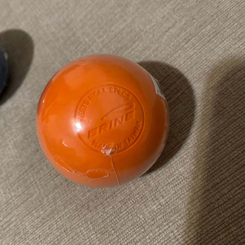 Brine’s official NCAA Lacrosse Ball - Meets NCAA Specs - Orange Color